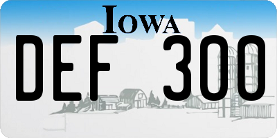 IA license plate DEF300