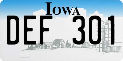 IA license plate DEF301