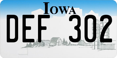 IA license plate DEF302