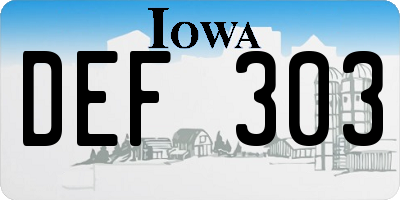 IA license plate DEF303