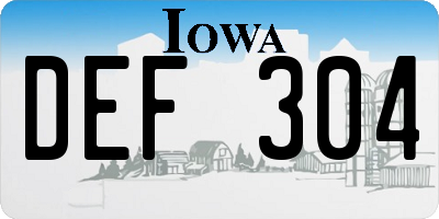 IA license plate DEF304