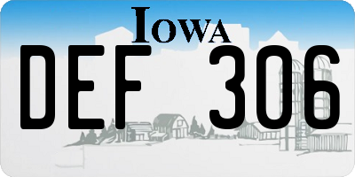 IA license plate DEF306