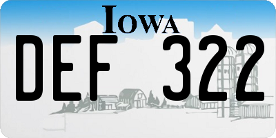 IA license plate DEF322
