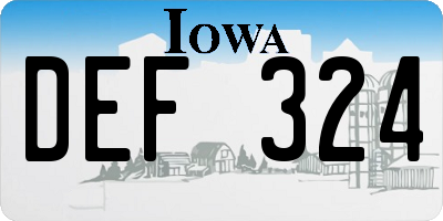 IA license plate DEF324