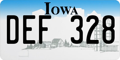 IA license plate DEF328