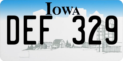 IA license plate DEF329