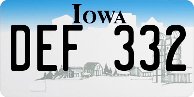 IA license plate DEF332