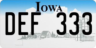 IA license plate DEF333