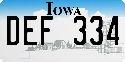 IA license plate DEF334
