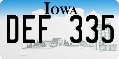 IA license plate DEF335