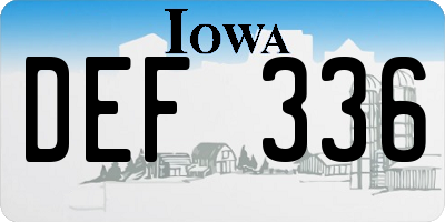 IA license plate DEF336