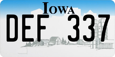 IA license plate DEF337