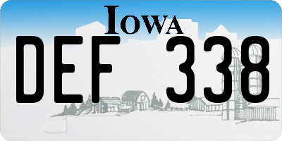 IA license plate DEF338