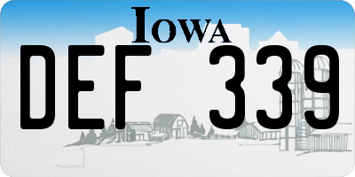 IA license plate DEF339