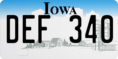 IA license plate DEF340