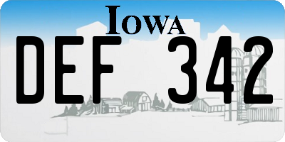 IA license plate DEF342