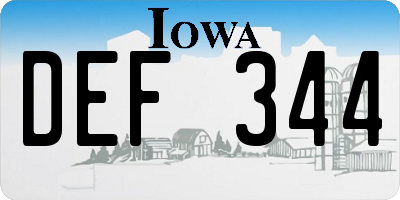 IA license plate DEF344