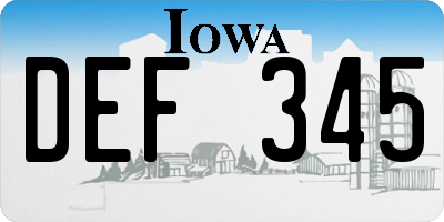 IA license plate DEF345
