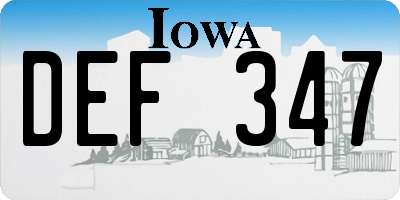 IA license plate DEF347