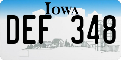 IA license plate DEF348