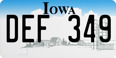 IA license plate DEF349
