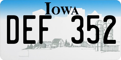 IA license plate DEF352