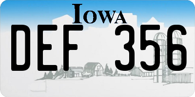 IA license plate DEF356