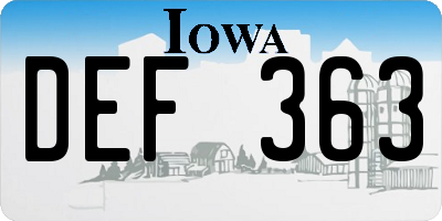 IA license plate DEF363
