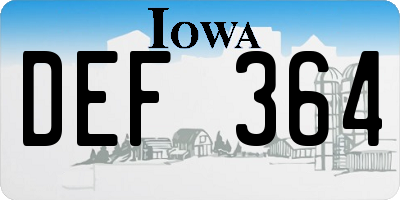 IA license plate DEF364