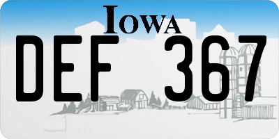 IA license plate DEF367