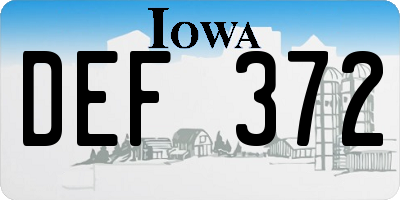 IA license plate DEF372