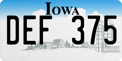 IA license plate DEF375