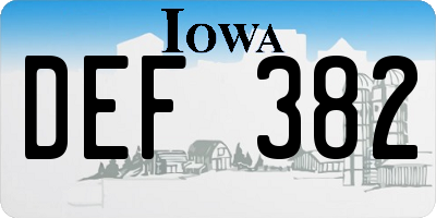 IA license plate DEF382