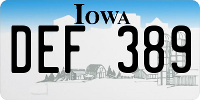 IA license plate DEF389