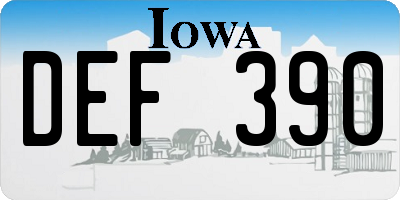 IA license plate DEF390
