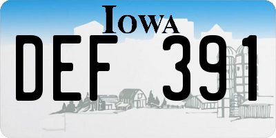 IA license plate DEF391