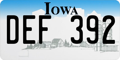 IA license plate DEF392