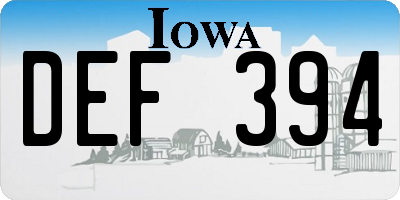 IA license plate DEF394