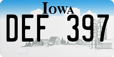 IA license plate DEF397