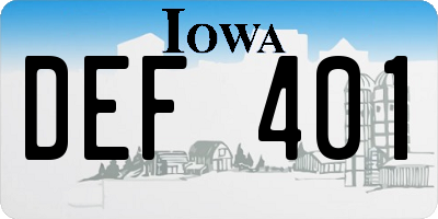 IA license plate DEF401