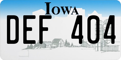 IA license plate DEF404