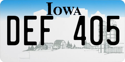 IA license plate DEF405