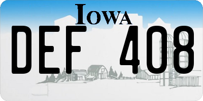 IA license plate DEF408
