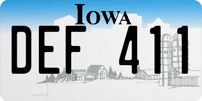 IA license plate DEF411