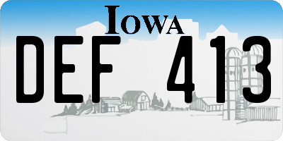 IA license plate DEF413