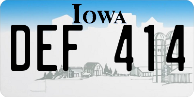 IA license plate DEF414