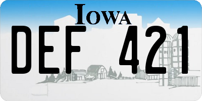 IA license plate DEF421