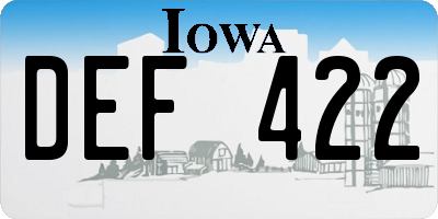 IA license plate DEF422
