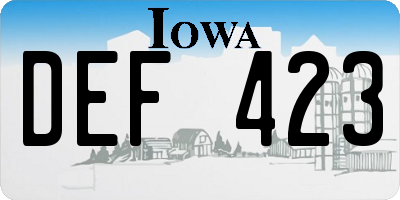 IA license plate DEF423