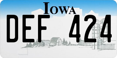 IA license plate DEF424